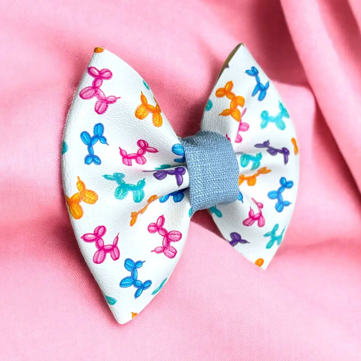 Balloon Pups Leatherette Dog Bow Tie