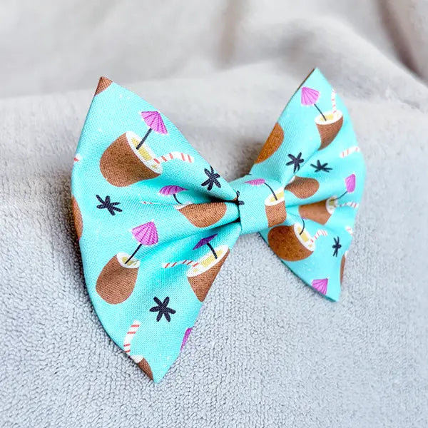 Coconut Cocktails Dog Bow Tie