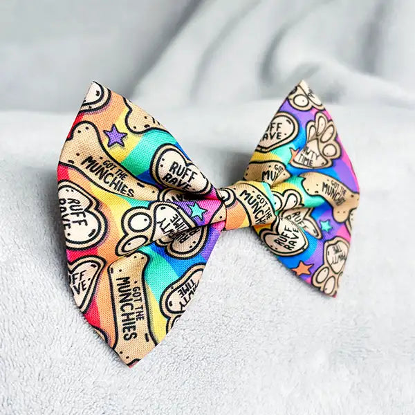 Dog Rave Rainbow Bow Tie