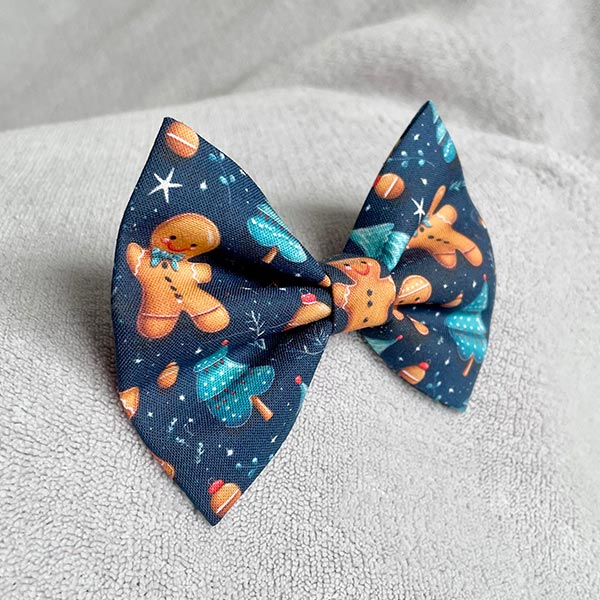 Gingerbread Treats Dog Bow Tie