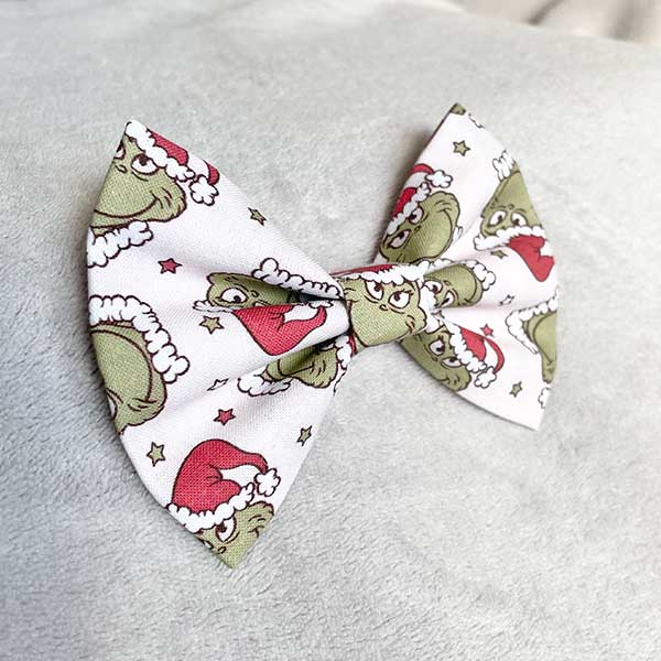 He's Mean and Green Dog Bow Tie
