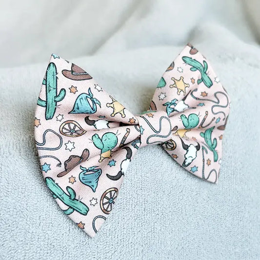 Howdy Cowgirl Missy Dog Bow Tie