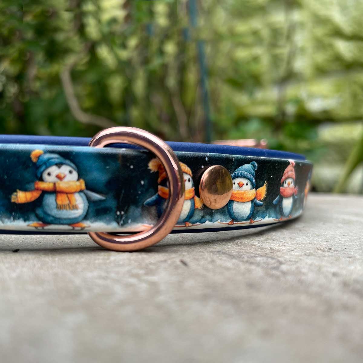Penguin Party Patterned Dog Collar
