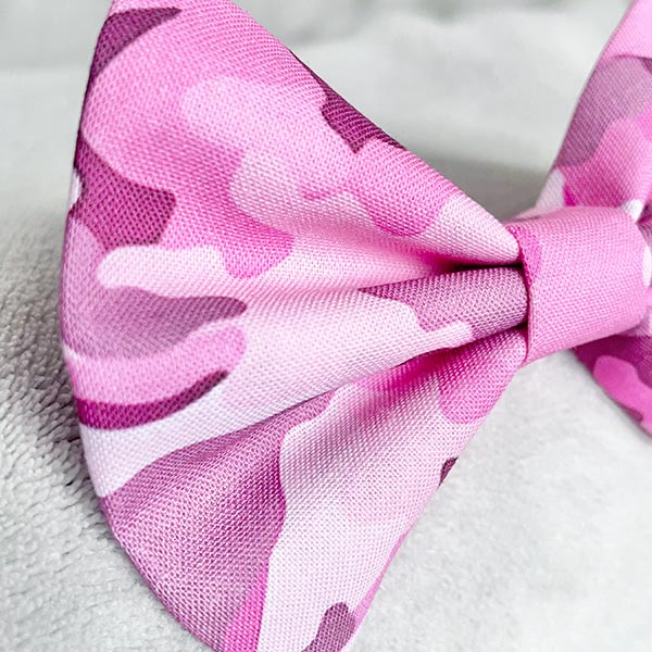 Pink Camo Girl Bea Dog Bow Tie