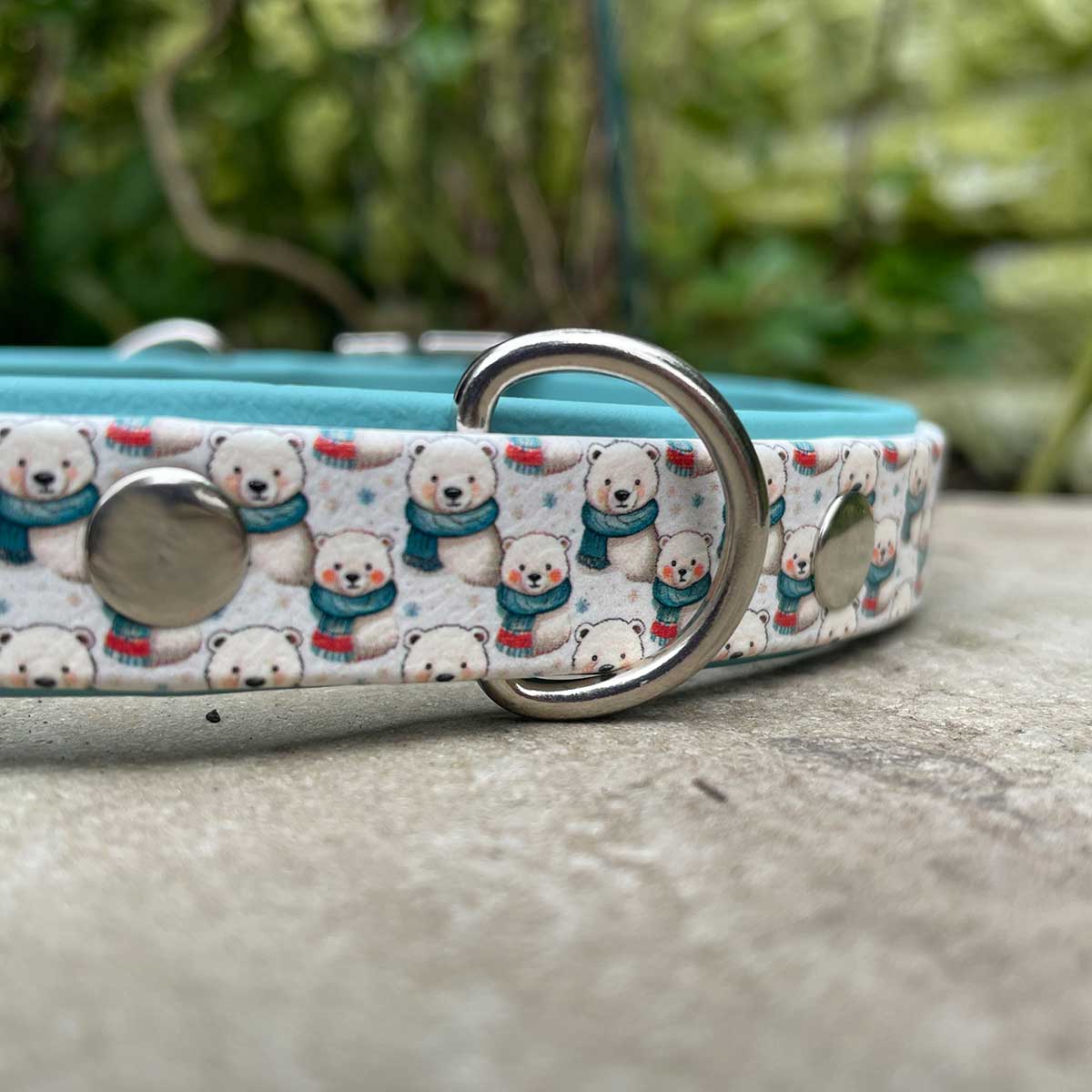 Polar Bear Hugs Patterned Dog Collar
