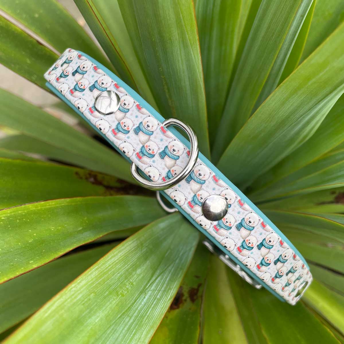 Polar Bear Hugs Patterned Dog Collar