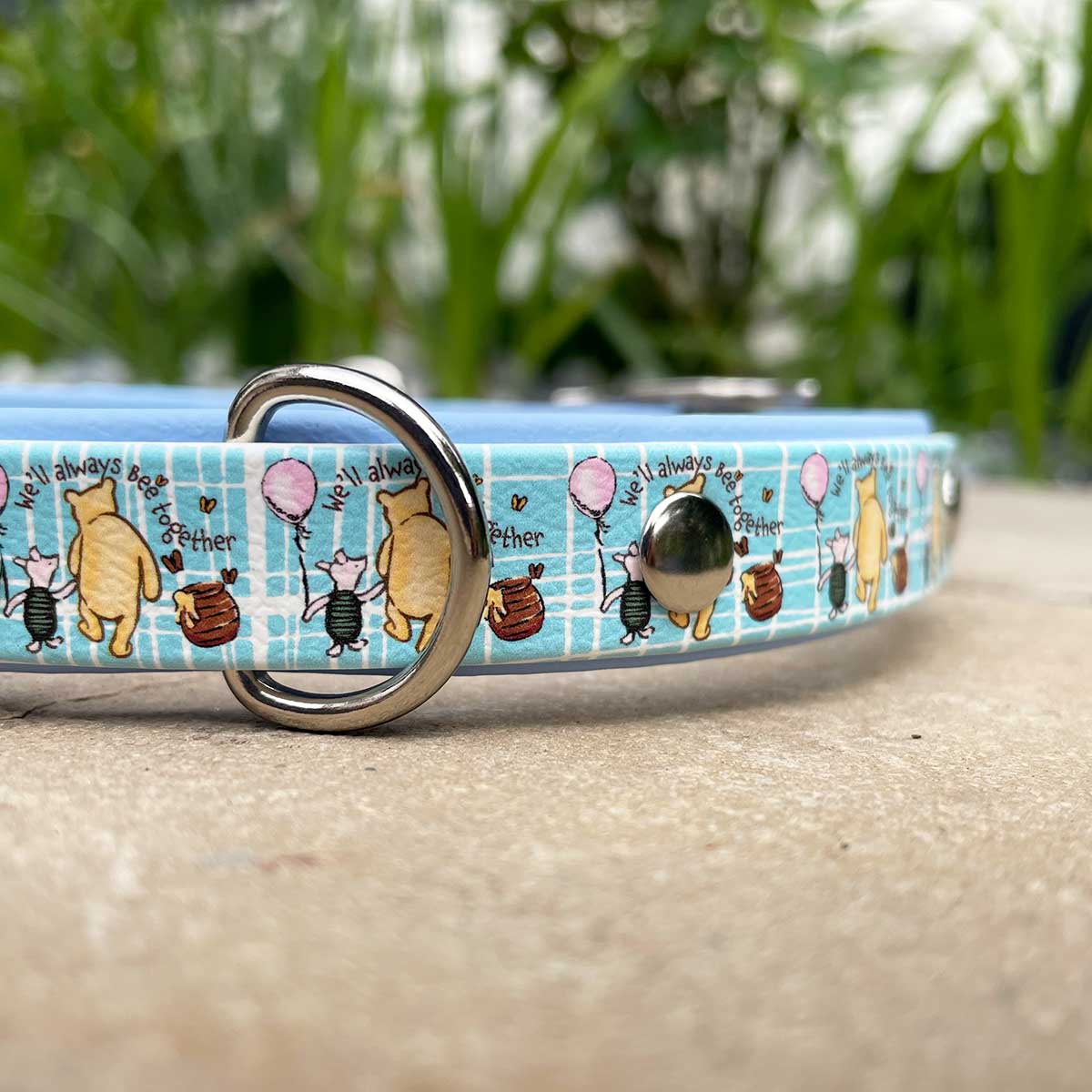 We'll Always Bee Together Classic Pooh Bear Patterned Dog Collar