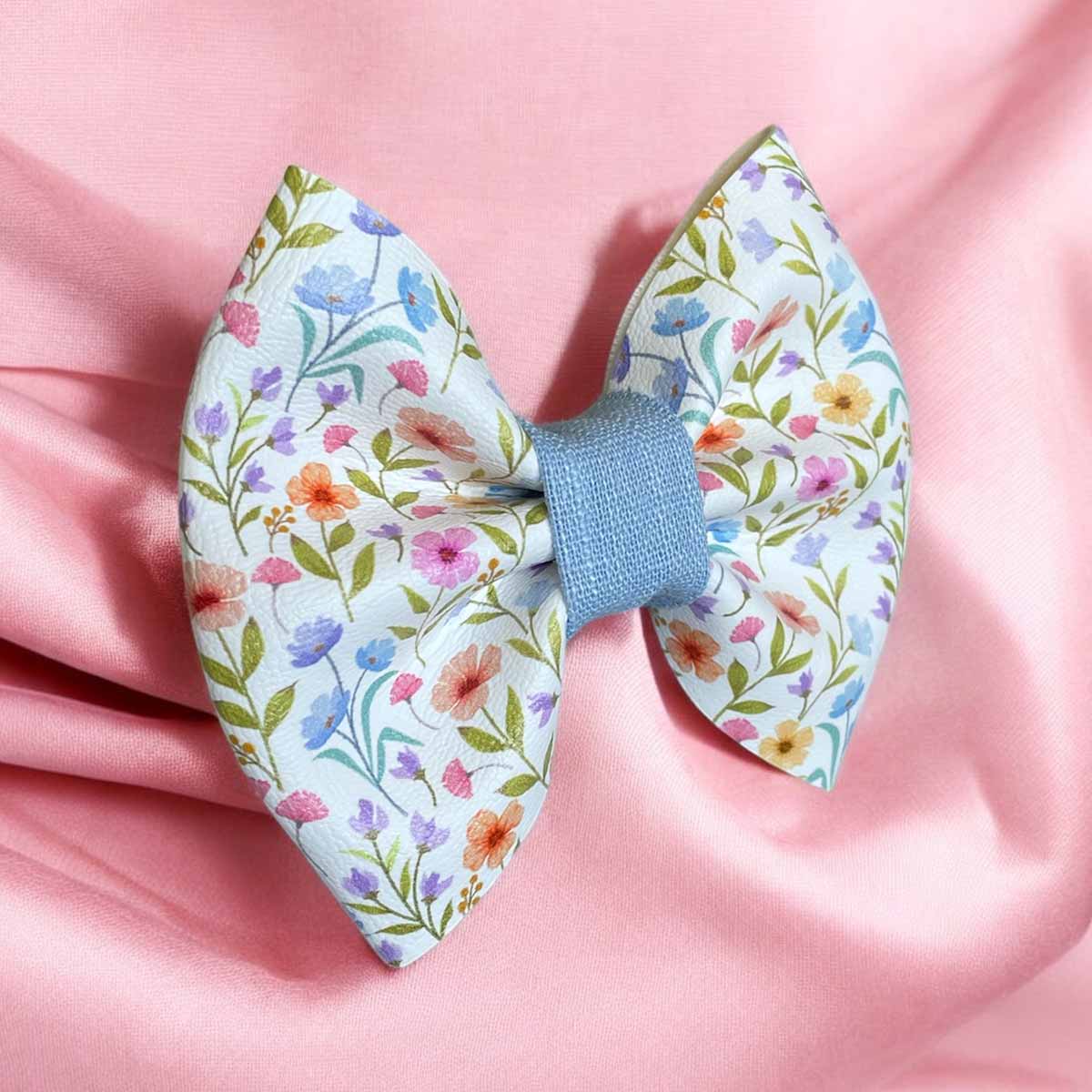 Wild Meadow Leatherette Dog Bow Tie