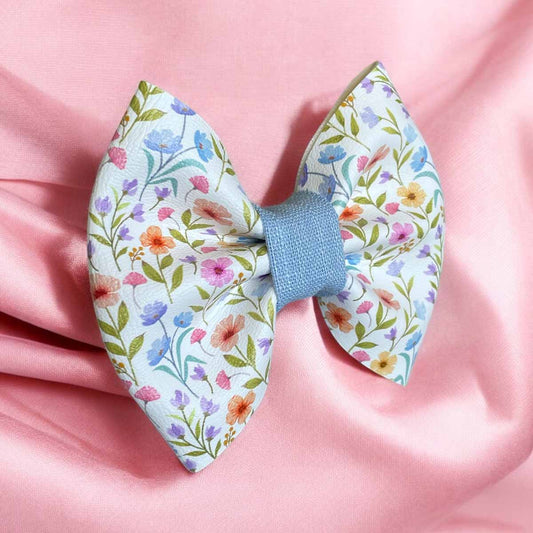Wild Meadow Leatherette Dog Bow Tie