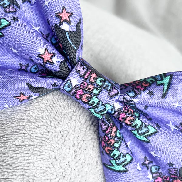 Witchy and Bitchy Dog Bow Tie
