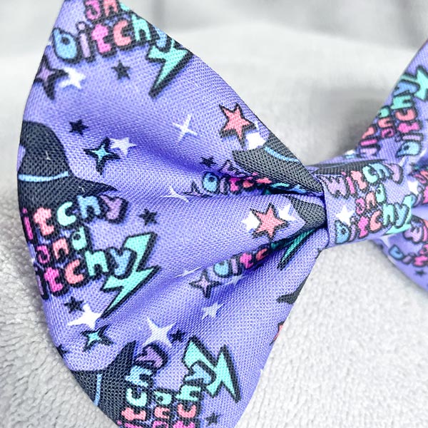 Witchy and Bitchy Dog Bow Tie