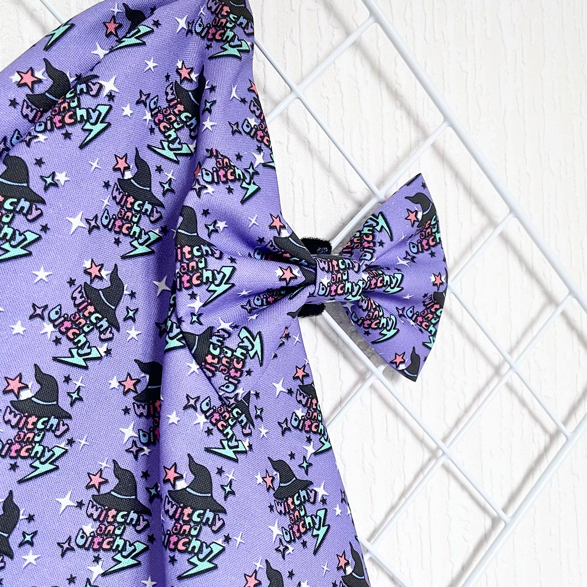 Witchy and Bitchy Dog Bow Tie