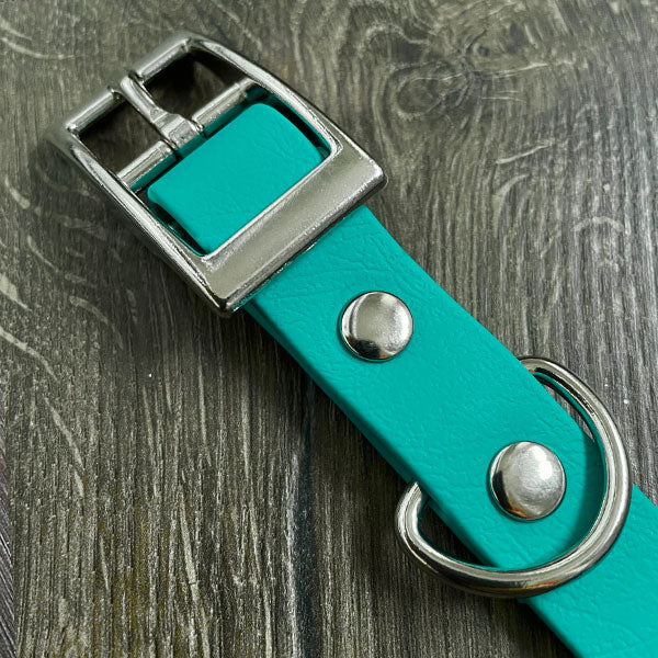 Teal Blue Waterproof Dog Collar