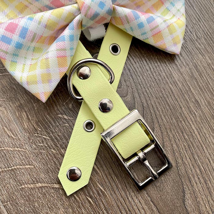 Spring Picnic bow tie and pastel yellow collar