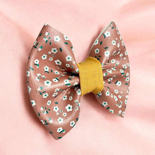 Autumn Haze Leatherette Dog Bow Tie