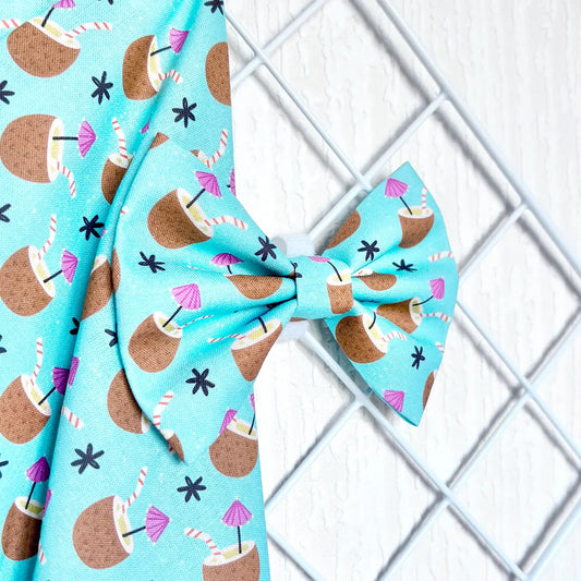 Coconut Cocktails Dog Bow Tie
