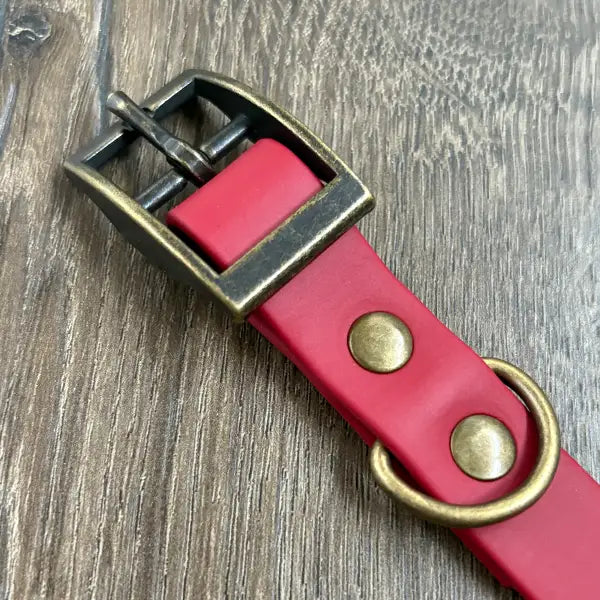 Crimson Red Waterproof Dog Collar