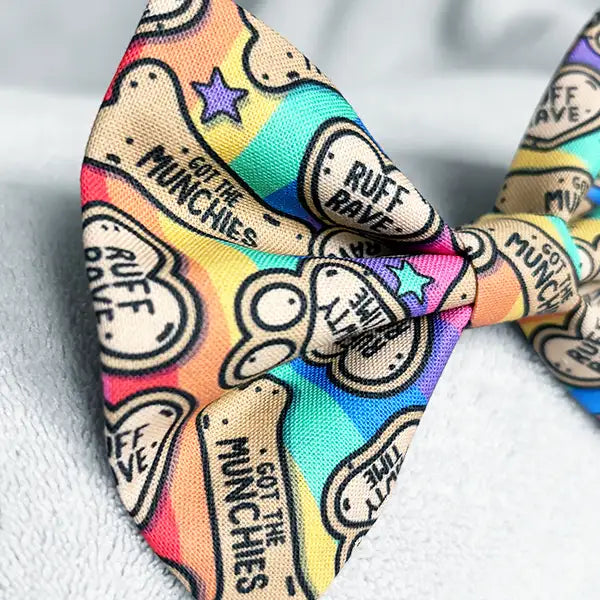 Dog Rave Rainbow Bow Tie