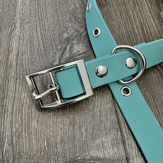 Dusty Turquoise Waterproof Dog Collar