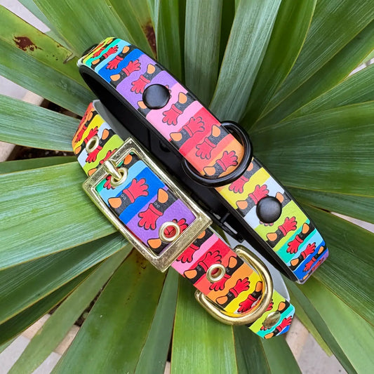 Feathers in Disguise Patterned Dog Collar