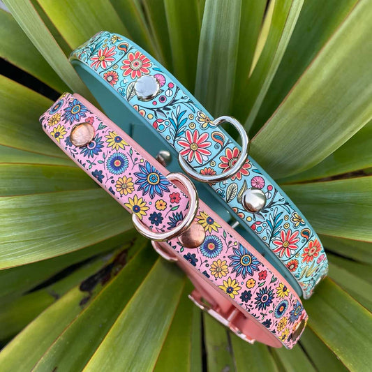 Floral Frenzy Patterned Dog Collar