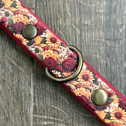 Flowers in Autumn Patterned Dog Collar