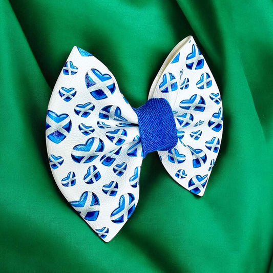 For The Tartan Army World Cup Leatherette Dog Bow Tie