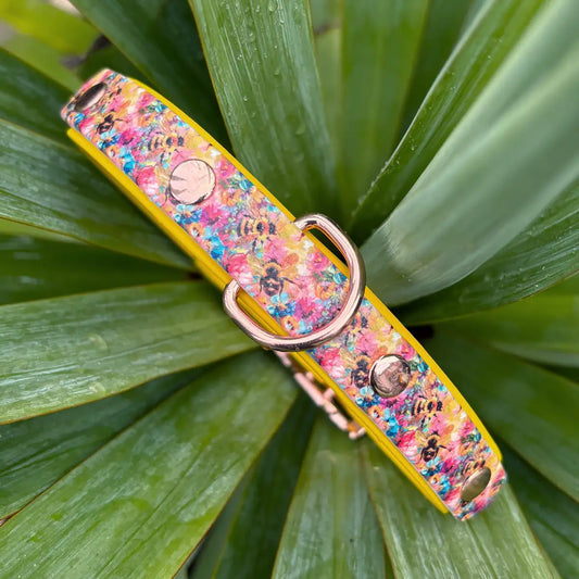 For the Love of Bees Patterned Dog Collar