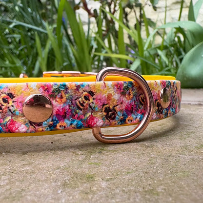 For the Love of Bees Patterned Dog Collar