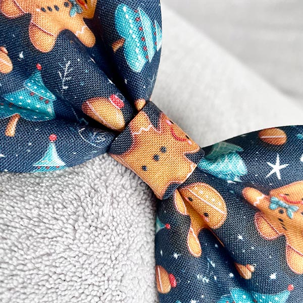 Gingerbread Treats Dog Bow Tie