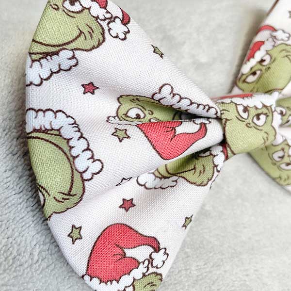 He's Mean and Green Dog Bow Tie