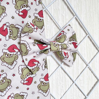 He's Mean and Green Dog Bow Tie