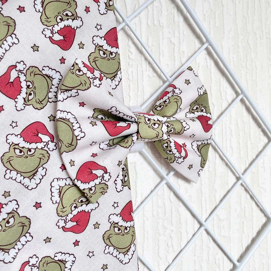 He's Mean and Green Dog Bow Tie