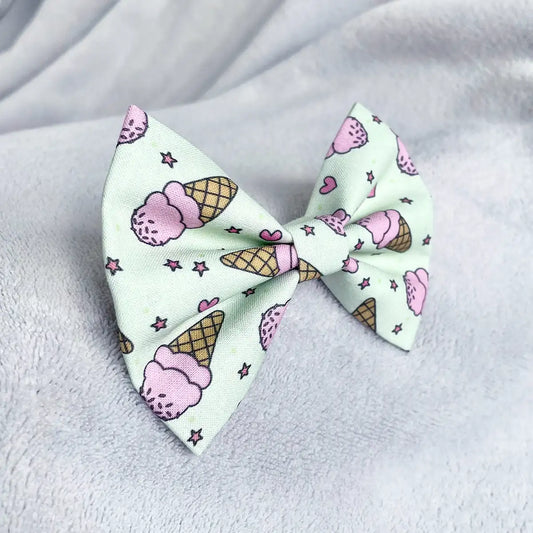 Ice Cream Delight Dog Bow Tie and Sailor Bow