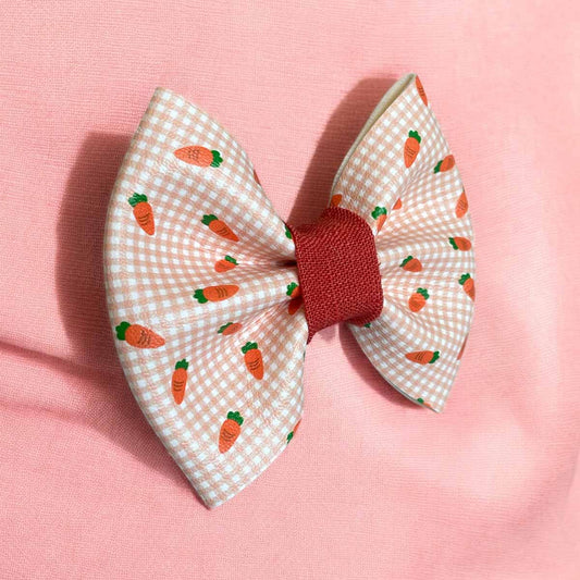 Keep Calm and Carrot On Leatherette Dog Bow Tie