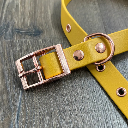 Mustard Yellow Waterproof Dog Collar