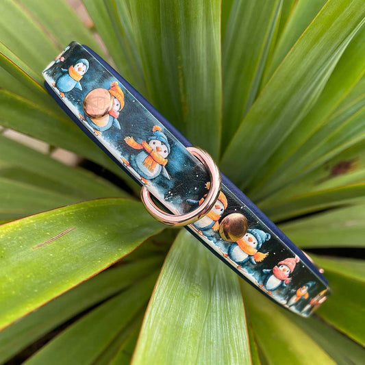 Penguin Party Patterned Dog Collar