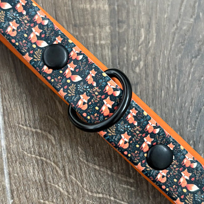 Playful Foxes Patterned Dog Collar