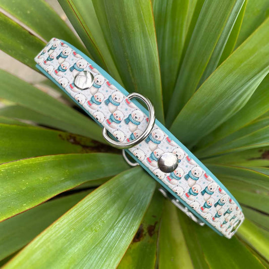 Polar Bear Hugs Patterned Dog Collar