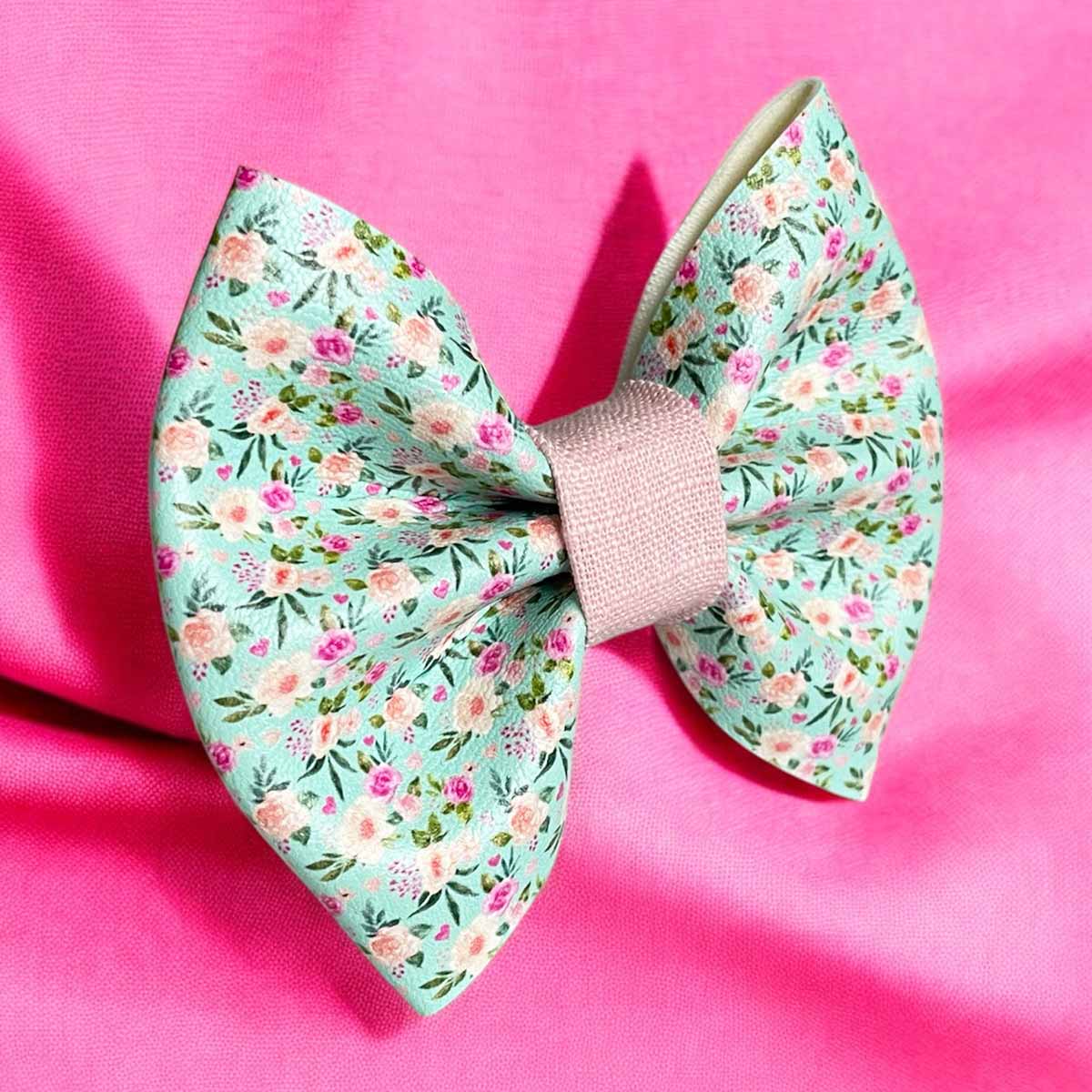 Pretty Little Valentine Leatherette Dog Bow Tie