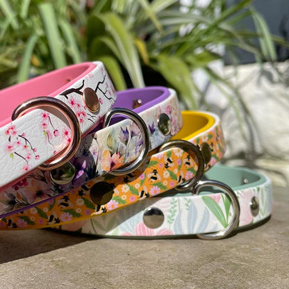 Blooming Blossom Patterned Dog Collar