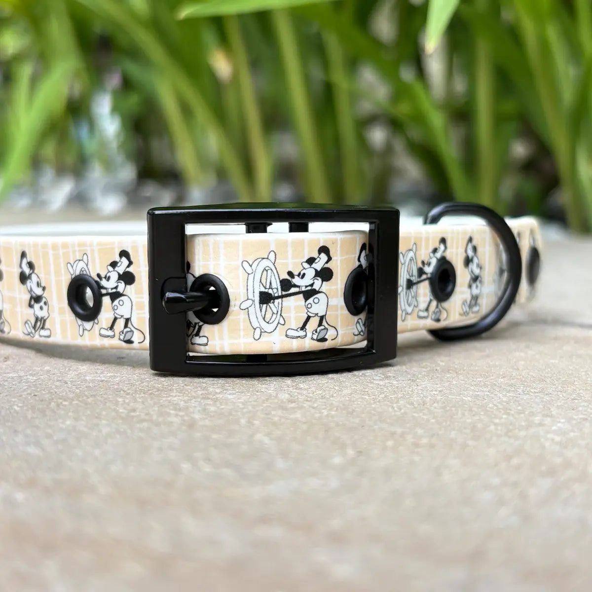Steamboat Mickey Patterned Dog Collar