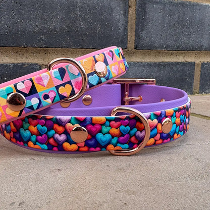 Lots of Love Patterned Dog Collar