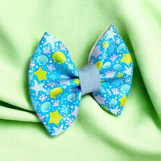 Under the Sea Leatherette Dog Bow Tie