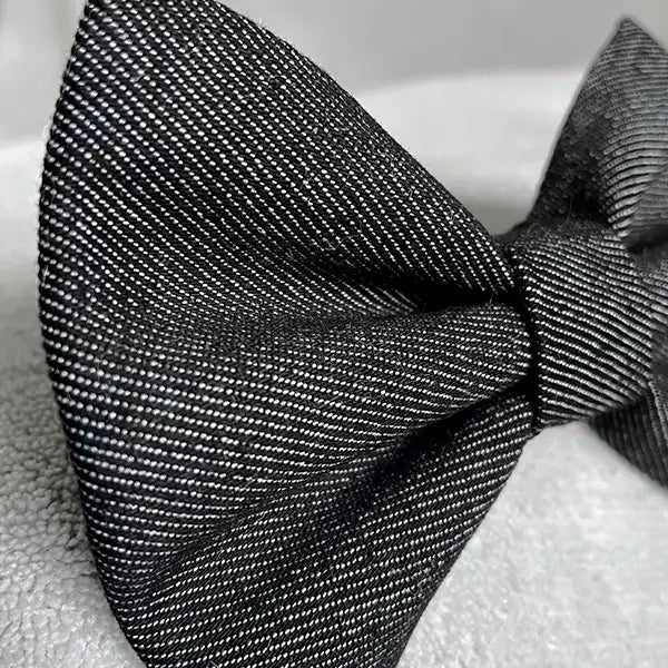 Black Denim Dog Bow Tie