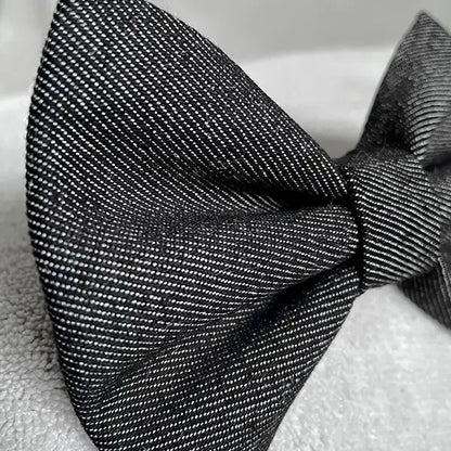 Black Denim Dog Bow Tie
