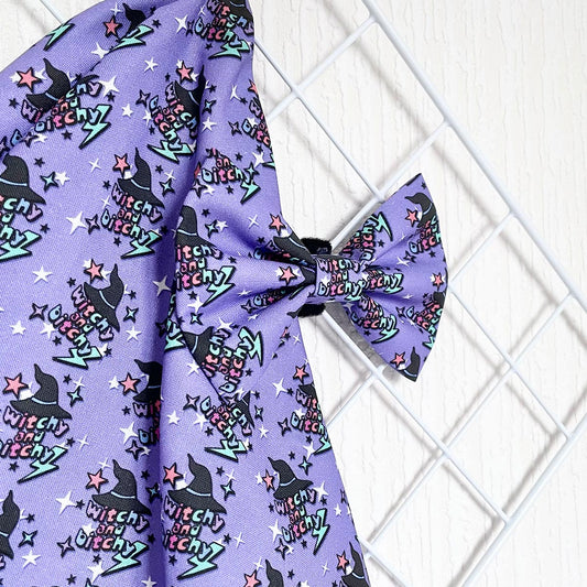 Witchy and Bitchy Dog Bow Tie