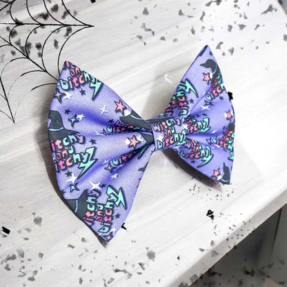 Witchy and Bitchy Dog Bow Tie