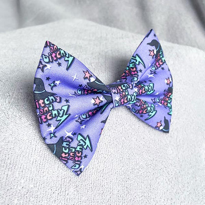 Witchy and Bitchy Dog Bow Tie
