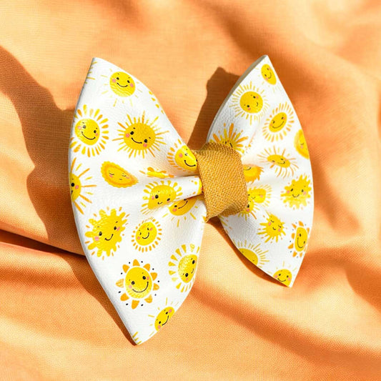You're My Sunshine Leatherette Dog Bow Tie